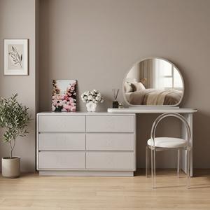Modern Makeup <b>Vanity</b> <b>Table</b> <b>Mirror</b> Storage Desk for Bedroom Furniture - Product Image 2