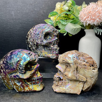 Vente en gros de crânes en cristal Statues de tête Figurines Aura Sphalérite Crânes pour Halloween Cadeaux de décoration
