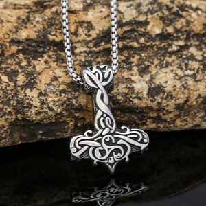 Yunnique – collier avec pendentif marteau de Thor en acier inoxydable, bijoux unisexes à la mode, style nordique, symbole viking, pour hommes et femmes - Product Image 3