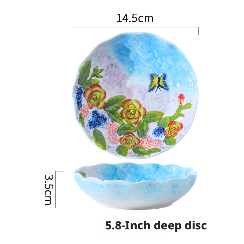 blue Butterfly flower-6 inch salad bowl