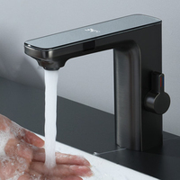 Robinet de lavabo intelligent à capteur, mitigeur eau chaude et froide, robinet de lavabo sans contact pour salle de bain