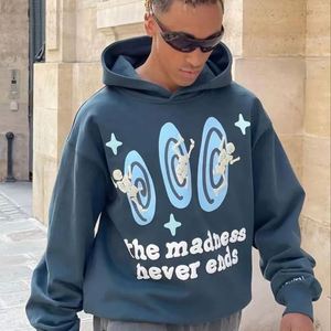 Nouveau design, logo personnalisé, sweats à capuche unisexes Streetwear en polaire, sweats à capuche à épaules tombantes en pur coton pour hommes - Product Image 4