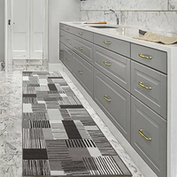 COCOON 2x8 Kitchen & Entryway Hallway Runner Rug Washable Non-Slip Polypropylene Low Pile (60cm X 244cm Grey)