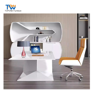 Tùy chỉnh đơn giản màu trắng có độ bóng cao bằng gỗ nhà văn phòng bàn điều Hành Quản Lý văn phòng bảng - Product Image 4