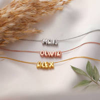 Vente en gros de colliers avec lettres bulles 3D personnalisées DIY or acier inoxydable combinaison gratuite bulles créatives