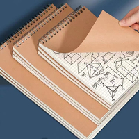 Benutzer definierte A5 A4 Plain Kraft Cover Tagebuch Mini Pu Leder Journal Planer Notizbücher Drucken Kunstdruck papier Spiral Meeting Notizbuch
