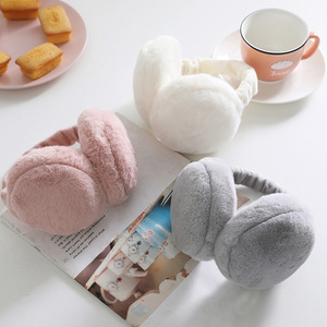 Cache-oreilles d'hiver personnalisé couleur unie garder au chaud nouvelle mode de cache-oreilles en peluche épaississante pour l'extérieur - Product Image 3