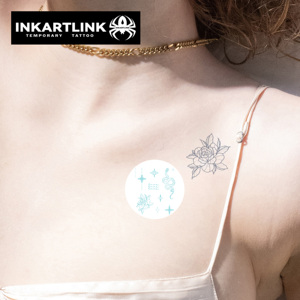 Tatuaje Temporal Semipermanente de Hierbas de Serpiente y Peonía sin Agua, Diseño de Estrella Brillante, Duración de 7 Días, Venta al por Mayor - Product Image 2