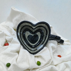 Taza y Platillo <span class=keywords><strong>de</strong></span> Cerámica con Forma <span class=keywords><strong>de</strong></span> Corazón, Taza <span class=keywords><strong>de</strong></span> Café Irregular, Tetera para el Té <span class=keywords><strong>de</strong></span> la Tarde - Product Image 3