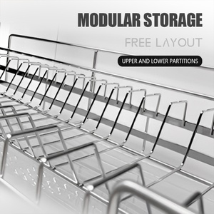 Modern Design Pull Down Dish Rack <b>Soft</b> Closing Organization Kitchen <b>Storage</b> Elevator <b>Basket</b> System - Product Image 2