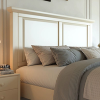 Tempat Tidur Kayu Solid Mewah Ringan Gaya Italia, Tempat Tidur Utama Rumah Tangga Ukuran Kecil Warna Putih, Tempat Tidur dengan Penyimpanan