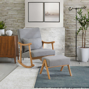 Hot Sales Modern Modular Leisure Wooden Upholstered Solid Wood <b>Rocking</b> Sofa <b>Chair</b> for Living Room - Product Image 3