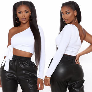 T-shirts à épaules tombantes, T-shirt à impression intégrale, hauts de sport pour femmes, impression à chaud, crop tops sexy à manches courtes - Product Image 1