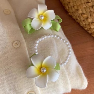 Barrette à cheveux artisanale en matériaux mixtes, motif fleur d'œuf Princesse Évasion, pour photos de bord de mer, petite barrette latérale avec <span class=keywords><strong>frange</strong></span> - Product Image 3