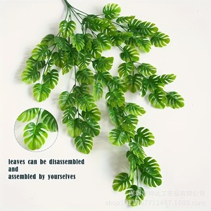 Monstera Vine Artificial Green Plant Wall Hanging Indoor Decoration 120cm Length Fake Plant For Home Office Decor - Product Image 2