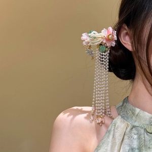 Horquilla de Estilo Antiguo Hanfu con Borla de Perlas, Horquilla de Estilo Chino con Flor y Borla de Perlas para Moño - Product Image 3