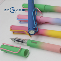 Stylo plume Zeamor à gradient coloré, toucher velours, en plastique, avec encres pour étudiants et bureau