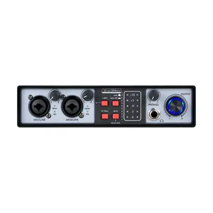 MX02 USB音频声卡 (32位/384kHz)，48v幻像电源，录音室控制器，用于录音，制作，吉他