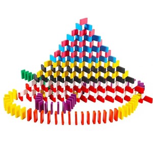 ARGE-bloques de construcción de dominó de color para niños, juguetes educativos de madera - Product Image 5