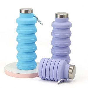 Nouveau design 2025 – Gobelets sportifs réutilisables en silicone et plastique avec logo personnalisé, cordelette, 500 ml, portables, pliables, en acier inoxydable pour boissons gazeuses - Product Image 2