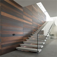 Prima escalier flottant de luxe personnalisé échelle en marbre de pierre de quartz naturel marches d'escalier marches escalier de villa