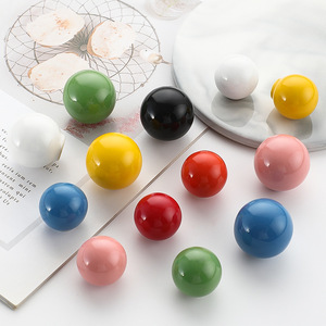 <b>Ceramic</b> Round Cabinet <b>Knobs</b> Colorful Single Hole <b>Drawer</b> Handles Minimalist Design Durable Furniture Hardware - Product Image 1