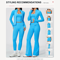 Ensemble de sport 2 pièces pour femme : veste zippée et pantalon taille haute, coupe ajustée, respirant, idéal pour l'entraînement en salle de sport, nouvelle collection automne