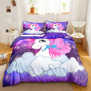 Nuovo <span class=keywords><strong>Copripiumino</strong></span> Stile Americano con Stampa Digitale 3D di <span class=keywords><strong>Unicorno</strong></span>, Ecologico, 500 Fili, per Bambini - Product Image 6