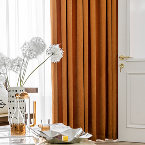 Innermor <span class=keywords><strong>Orange</strong></span> Luxe Style Européen Américain Personnalisable Toutes Saisons Haute Ombrage Blackout Chenille Solide Rideaux pour Hôtel - Product Image 3