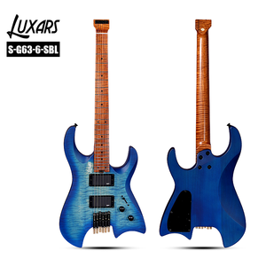Nieuwe headless elektrische gitaar S-G62-OEM, fabrieksgemaakt, body van moerasas en mahonie, verstelbare stembrug, 3-weg schakelaar, 6 stalen snaren - Product Image 4