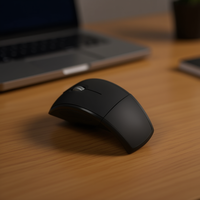 Myrva Mouse Optik Nirkabel Vertikal Dengan Penerima USB Dan Kabel Tipe C Ergonomis Untuk Tangan Kanan 3 Tombol Bertenaga Baterai