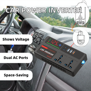 Inversor de Corriente para Automóvil de 12V 24V a 220V Monofásico 50/60Hz 5A - Convertidor Elevador de Voltaje para Camiones y Uso Doméstico con Enchufe de CA - Product Image 2