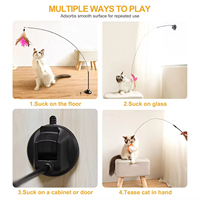 Influenceur Simulé Oiseau Interactif Amusant Plume Oiseau avec Cloche Jouet pour Chat Convient aux Chatons pour Jouer avec des Jouets pour Chat