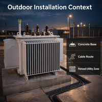 Transformateur à huile S13 triphasé à noyau en acier au silicium IEC60076 KVA personnalisé pour la distribution industrielle