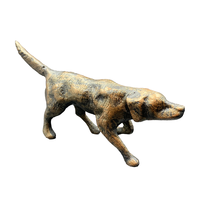 Statue vintage en fonte de Labrador Retriever, figurine de chien finition bronze antique pour la décoration de la maison et du bureau