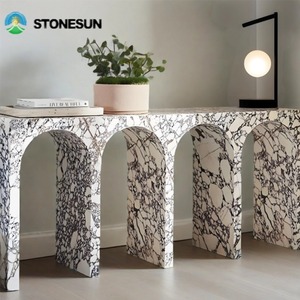 StoneSun moderno Natural Calacatta <span class=keywords><strong>Viola</strong></span> mármol piedra rectángulo consola Calacatta <span class=keywords><strong>Viola</strong></span> mármol para sala de estar interior - Product Image 3