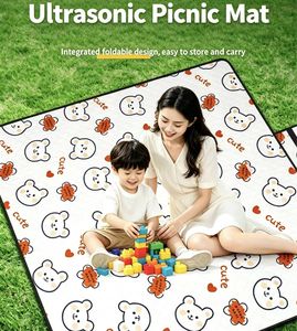 Tapis <span class=keywords><strong>de</strong></span> pique-nique, camping et plage JIAWEI, nouveau style, ultrasonique, style dessin animé, antidérapant, imperméable, anti-humidité, en polyester, non gonflable - Product Image 1