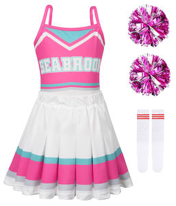 Filles <span class=keywords><strong>Zombie</strong></span> <span class=keywords><strong>Cheerleader</strong></span> Costume Toddler Zombies Addison Halloween Robe Cheer Jarretelles Jupe Plissée Costumes - Product Image 1