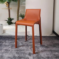 Tabourets de bar en cuir velours en bois pour cuisine de luxe en stock en Europe USA Comptoir de restaurant tabouret de bar chaise haute pour la cuisine