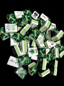 Bespoke <b>Mahjong</b> High-end Custom Grass-Green 4-Layer Acrylic American <b>Mahjong</b> <b>Set</b> with Gold Powder Interior, Premium Collectible - Product Image 1