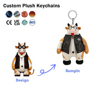 Porte-clés en peluche douce de haute qualité, couleur personnalisée, certifié CE, porte-clés en peluche personnalisé