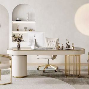 Integrated desk and rock slab consultation table, small apartment beauty salon <b>reception</b> desk, office desk, consultation table - Product Image 5