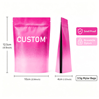 Sac en mylar comestible en stock avec boîtes de présentation Emballage personnalisé de tabac à fleurs d'herbes aromatiques sèches Boîtes en papier à fenêtre 3.5g 7g 14g 28g