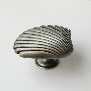 Tiradores y pomos de zinc con diseño de concha marina, duraderos, para cajones, armarios de cocina y muebles - Product Image 3