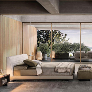 Meubles de chambre à coucher Lit double en bois <span class=keywords><strong>Literie</strong></span> en tissu Queen King Size Lit en bois avec cadre - Product Image 2