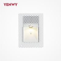Lampe murale encastrée en aluminium 3W pour intérieur et extérieur, éclairage d'escalier LED sans cadre avec détecteur de mouvement