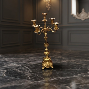 Candélabre antique en nickel plaqué, fait main, pour les mariages, la décoration de la maison - Product Image 2