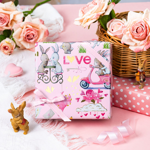 Pink Love Bunny <b>Pattern</b> Gift Wrapping <b>Paper</b> Double-Sided Art <b>Paper</b> for Gift Packaging - Product Image 2