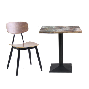 Industrial Style Restaurant Cafe Shop <strong>Solid</strong> Wooden <strong>Table</strong> <strong>Tops</strong> Bordered Desktop Elm <strong>Wood</strong> and Iron Dining <strong>Table</strong> - Product Image 2