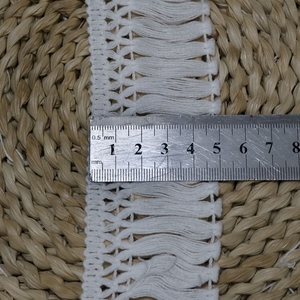 Tessuto per tende in cotone bianco sporco con nappe da 4 cm, design per tovaglie fai da te, abbigliamento bohémien - Product Image 3